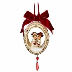 Coupon 💯 Disney 🎄 Christmas Ornament - Victorian Minnie And Mickey Mouse Eggshell 🧨