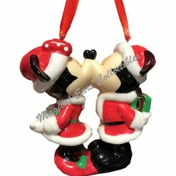 New 💯 Disney ❄ Christmas Ornament - Santa Mickey And Minnie Kiss 🎁